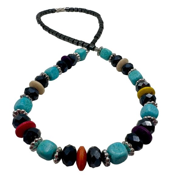 Beaded Necklace Turquoise Multi-Color Stone Style Boho Southwestern Jewelry 18" - Picture 14 of 16